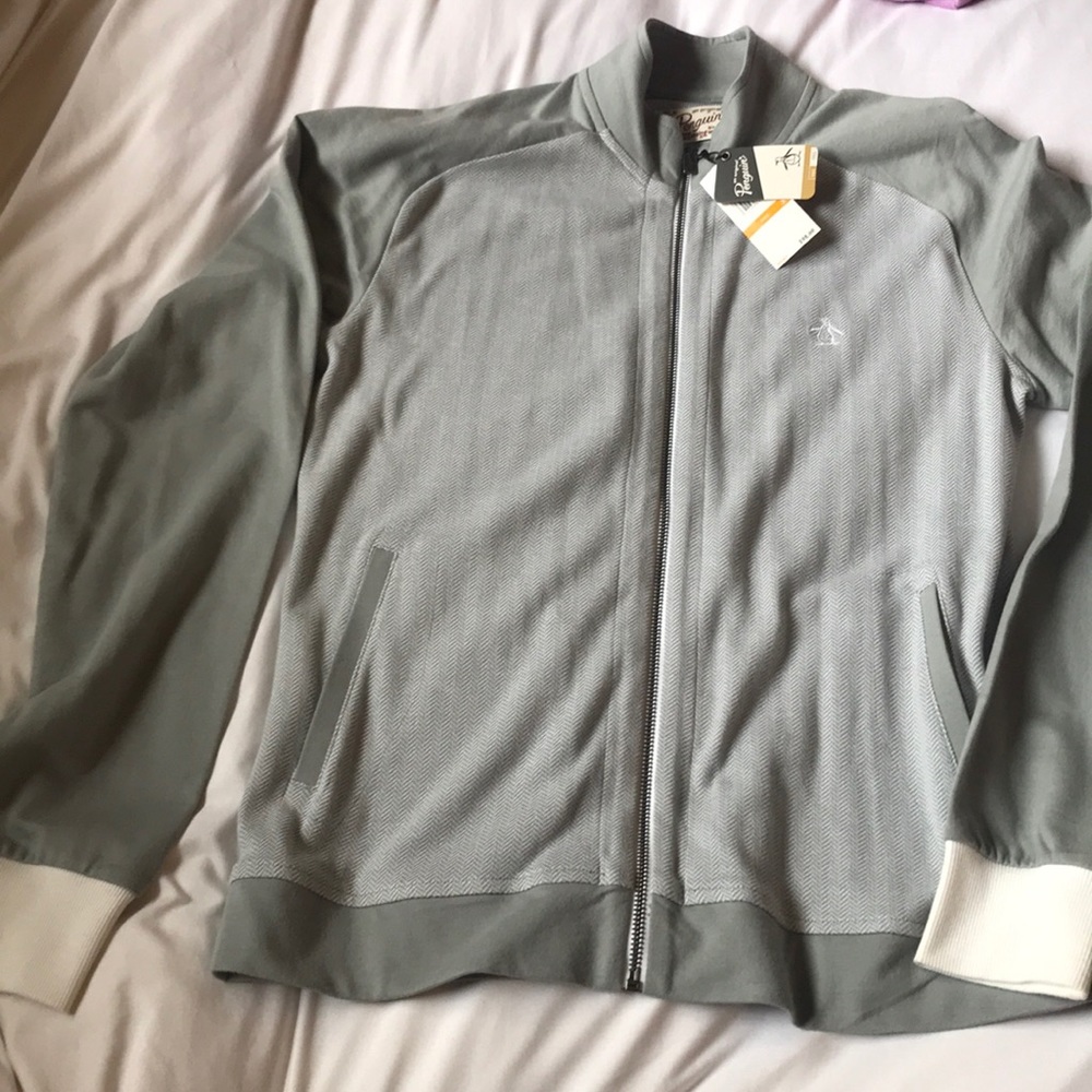 NWT Herring bone Penguin zip up jacket